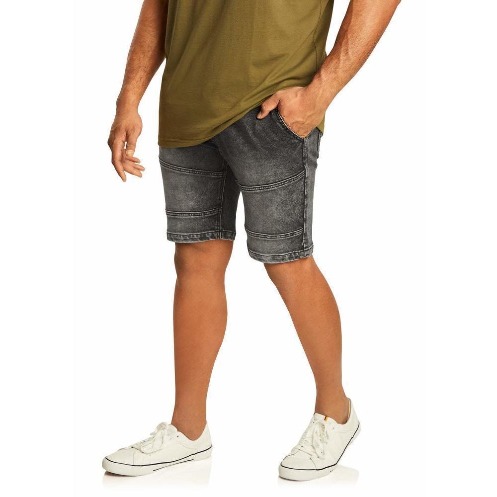 Johnny Bigg Big & Tall Frazer Panel Denim Shorts Washed Black 40